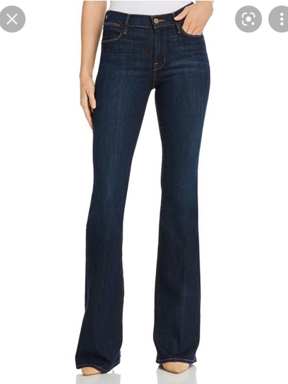 Frame Dark Wash Le High Flare Jeans 27 Sutherland Modern Denim Blue Spring